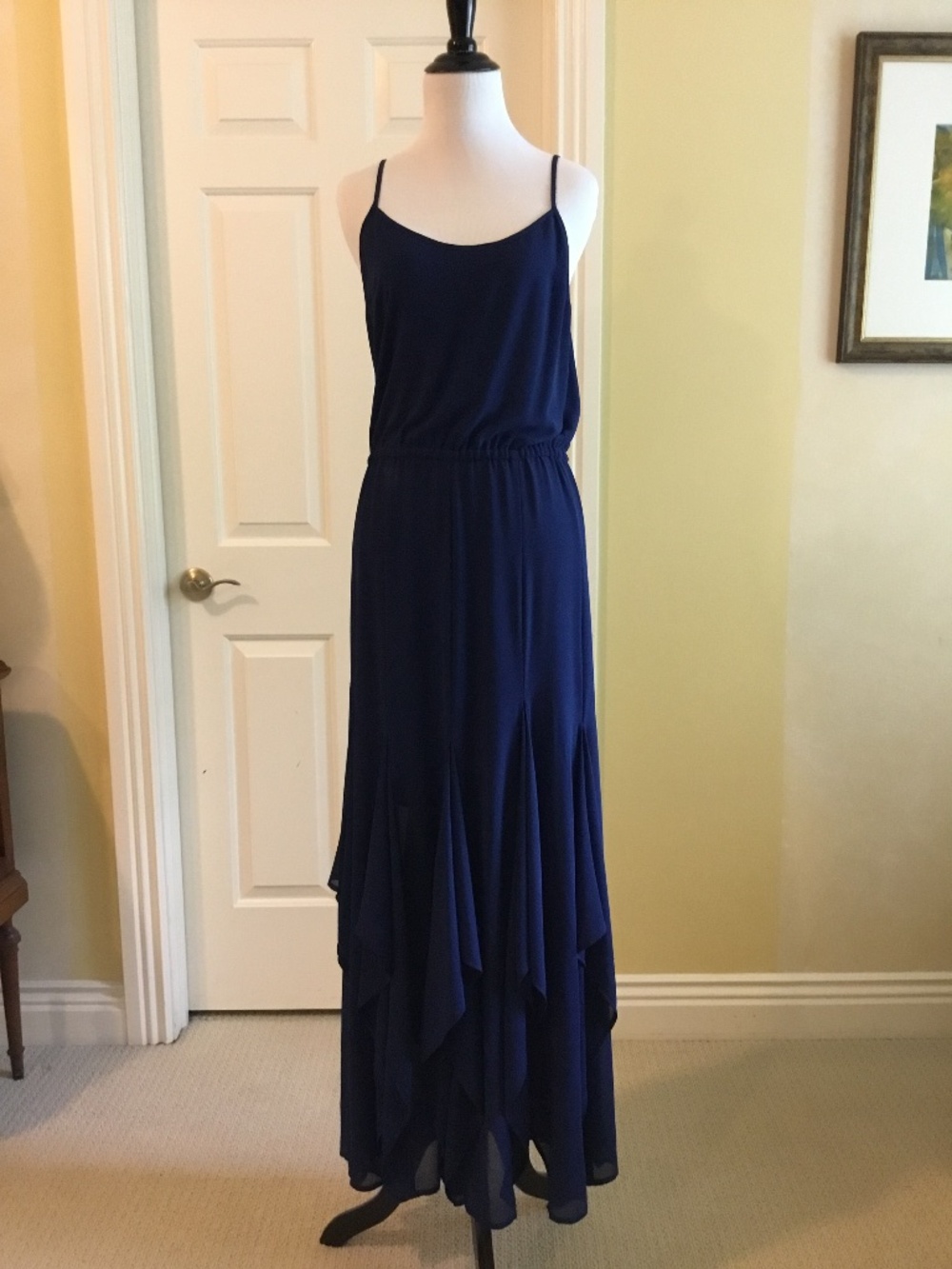 MICHAEL Michael Kors Navy Blue Chiffon Maxi Dress